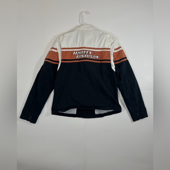 Harley Davidson Women's Size XL Motorcycle Riding Jacket Black Orange White Y2K - Picture 10 of 16
